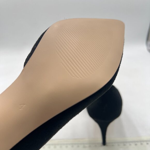 XYD Black D'Orsay Low Heels Comfort Slip-on Pointed Toe Sexy Pumps Casual Shoes - Picture 6 of 8